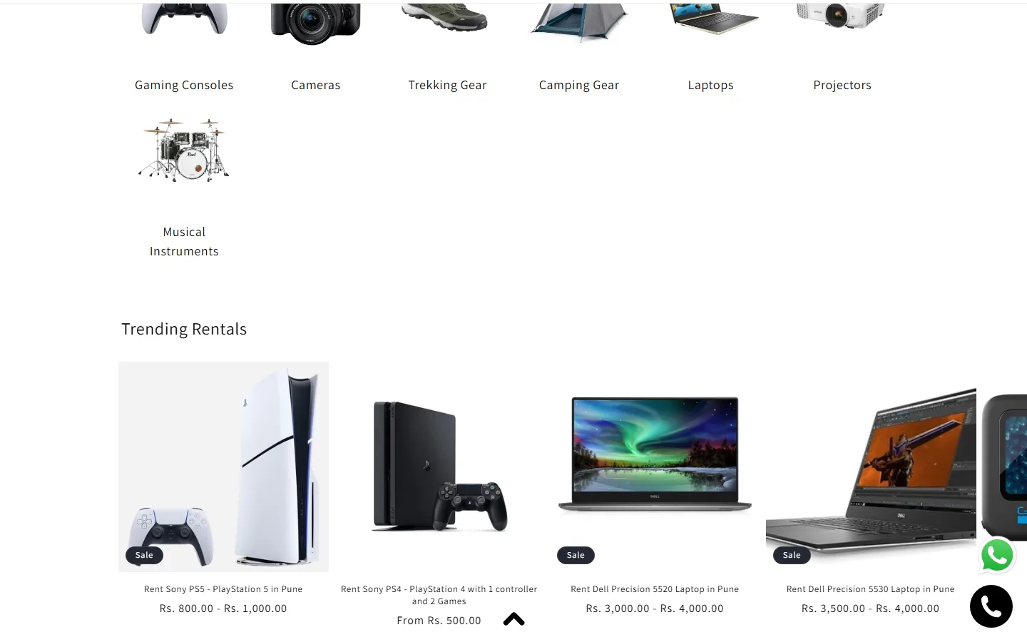 Rentux — Categories and trending rentals