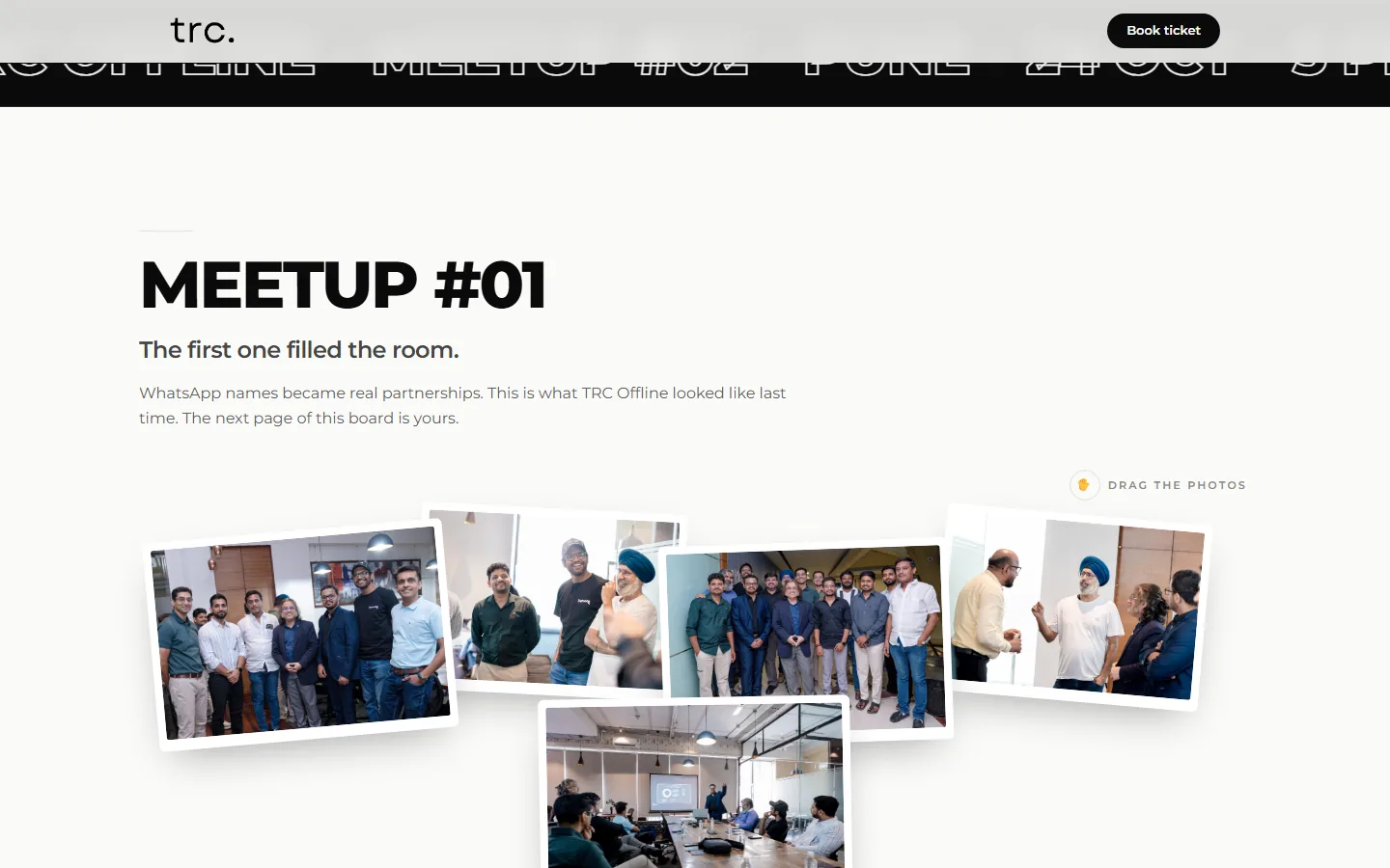TRC Offline — Meetup #01 photo board